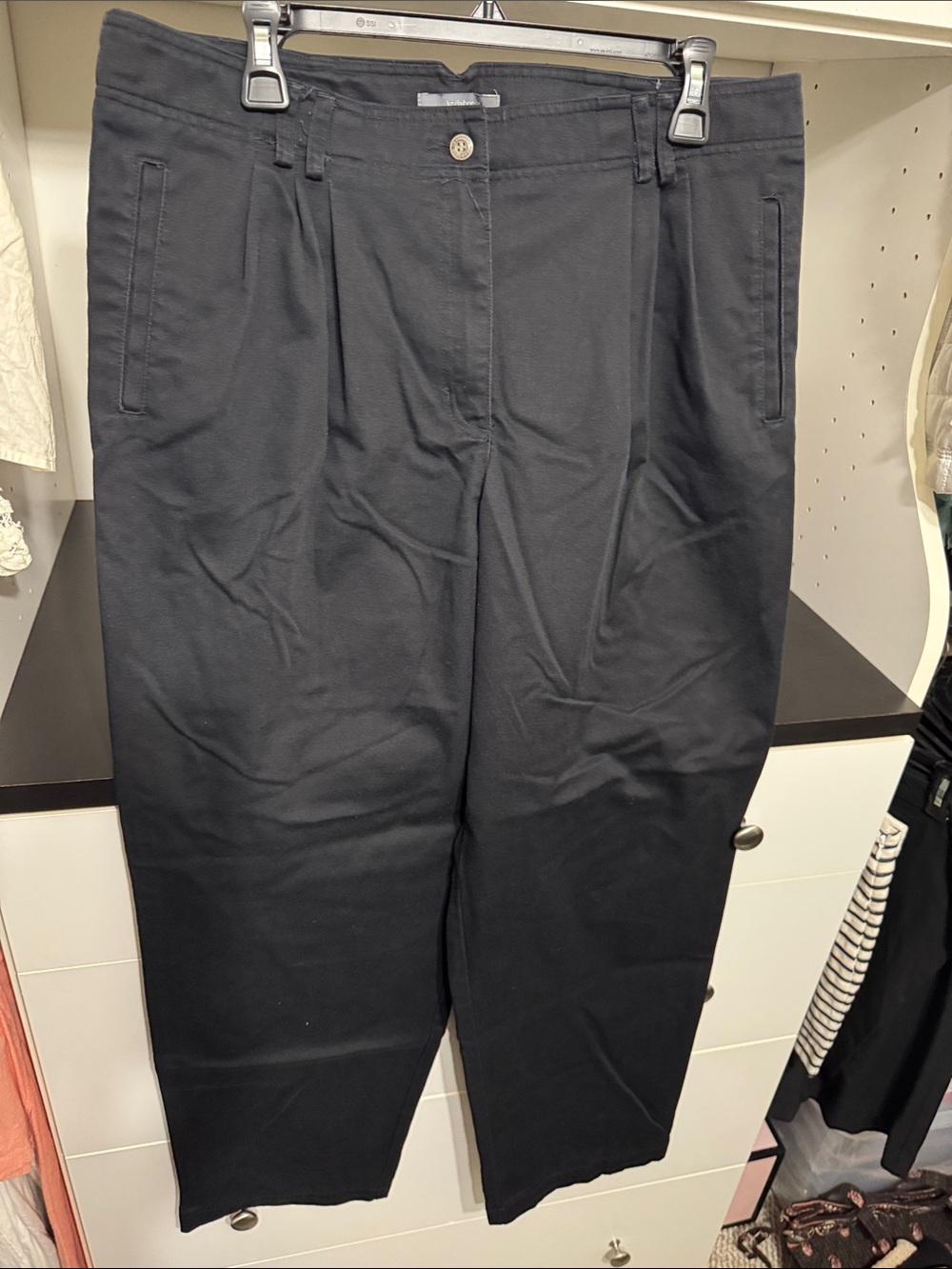 Liz Claiborne Black Straight-Leg Chinos
